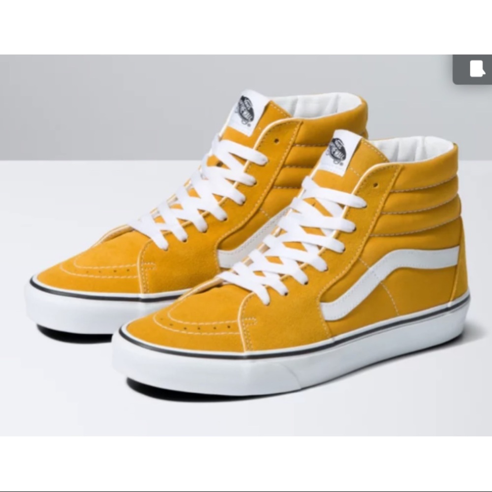 Vans SK8-HI 6.5 Old Skool Golden Yellow Suede Canvas Classic High Top